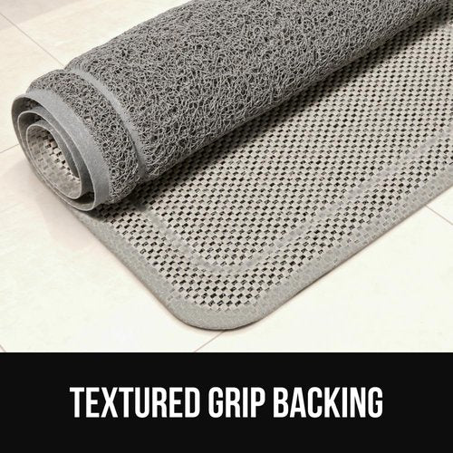 GORILLA GRIP Exfoliating Bath Mat - Soft Loofah-Style Scrubber with Textured Backing | Quick Dry, 24x16, Gray