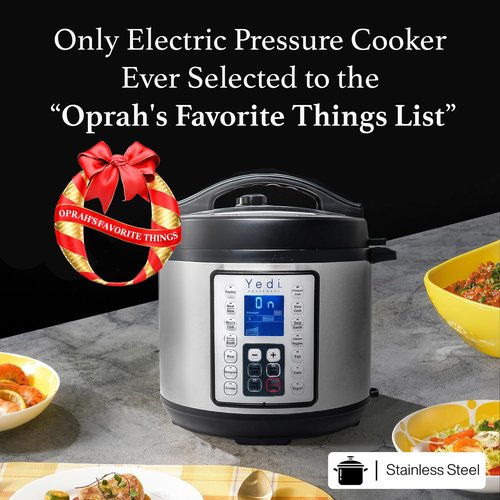 Yedi Houseware Total Package Pressure Cooker- 9-in-1 Digital Screen with Endless Recipes and Deluxe Accessory Kit Stainless Steel 6 Litres
