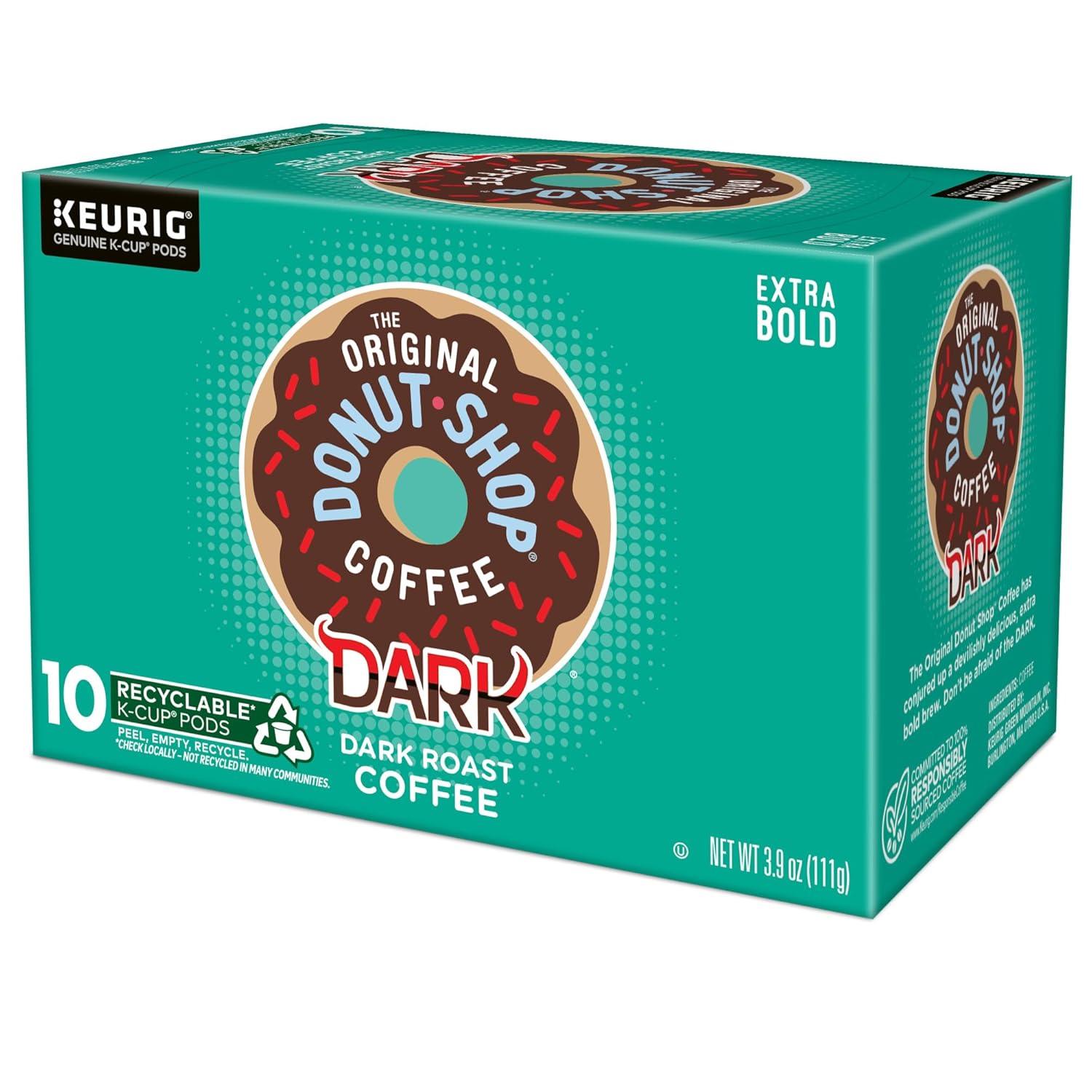 Original Donut Shop Dark Roast K-Cup Pods - Single-Serve Coffee, 60 Count (6 Packs of 10)