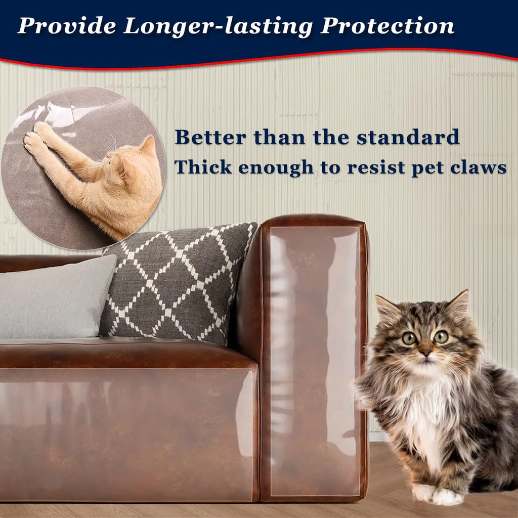 Skiennix Anti-Cat Scratch Furniture Protector - 12"x200" Single-Sided Sticky Tape for Sofas, Carpets & Doors