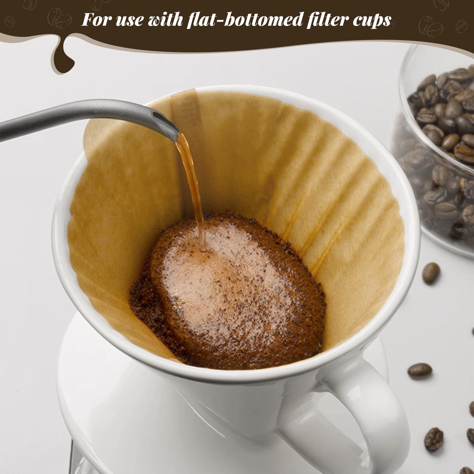 #4 Cone Coffee Filter 8-12 Cup, 200 Count Unbleached Natural Coffee Filters 4 Cone Paper for Ninja DualBrew Pro Ninja Coffee Bar Brewer