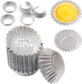 Skiennix Egg Tart Molds - 32-Pack Mini Tart Pans for Baking | 2.75-Inch Aluminum Tins