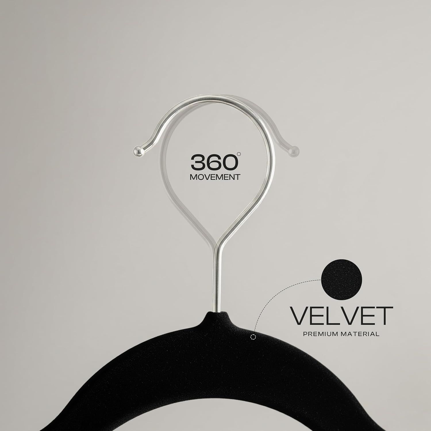 Utopia Home Velvet Hangers - Luxury Non-Slip Slim Coat & Pant Hangers, 100 Pack, Black
