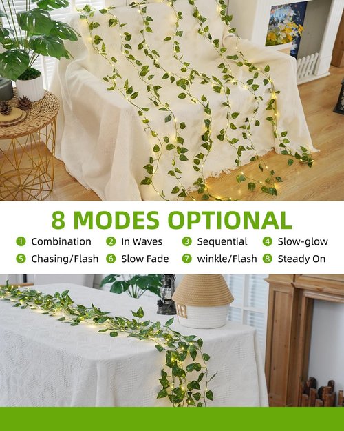 KASZOO 33ft 100 LED Fairy Lights - Battery/USB Operated Pothos String Lights with Remote for Bedroom & Garden Decor