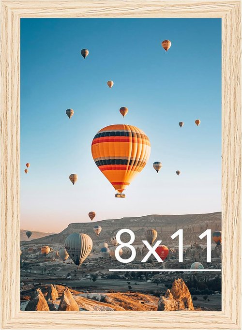 JCJMY 8x11 Picture Frame - Versatile Wall Mounting & Tabletop Display | Natural Finish for Photos
