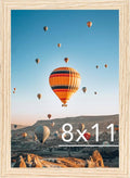 JCJMY 8x11 Picture Frame - Versatile Wall Mounting & Tabletop Display | Natural Finish for Photos