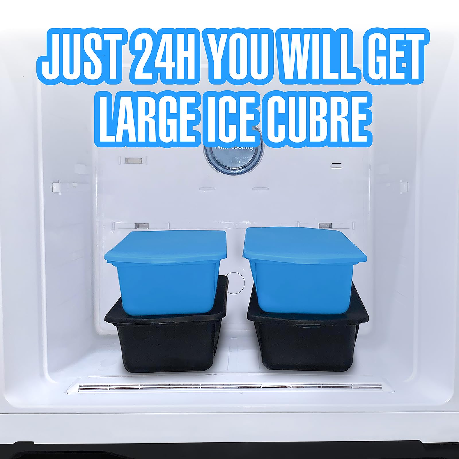 SILKORA - Large ice cube molds. Shape 2,5 Lbs Ice Bricks, 4Pcs Extra Large Ice molds with Lids for Stackings Ice Bath, Silicone Ice Cube Molds for Cold Plunge and Kitchen.