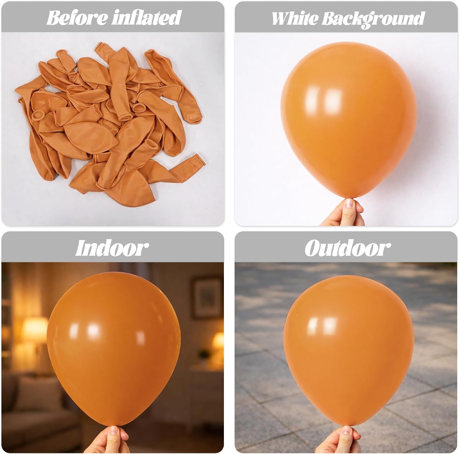 Voircoloria 105pcs Retro Orange Balloons - 12 Inch Party Latex Balloons for Birthdays & Celebrations