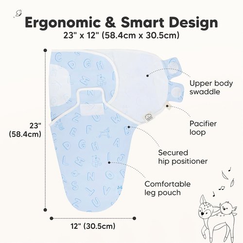 ABC Land Organic Baby Swaddle Sleep Sacks - Soft & Snug 3-Pack for Newborns 0-3 Months