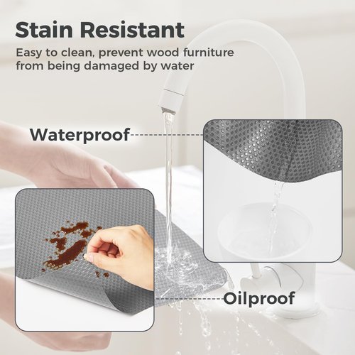 ALIUNI 100% EVA Shelf Liner for Kitchen Cabinet, 24" x 360" Drawer Liners Non Adhesive Non Slip Waterproof Plastic Paper, Dresser Pantry Bathroom Refrigerator Protector, Grey