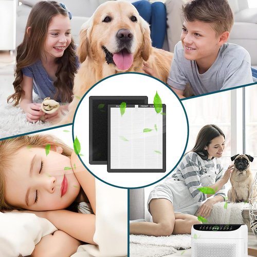 Slirceods ZX001 Filter Replacement Compatible with AnEgoe ZX001 Air Purifier,3-in-1,H13 Activated Carbon Filter-4pack