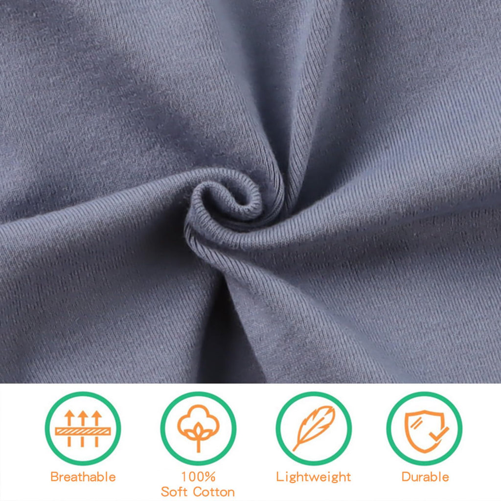 PESAAT Cotton Baby Swaddle Hat Set Newborn Infant Hats Receiving Blankets for Baby Boys Girls (0-6 Months, Haze Blue)