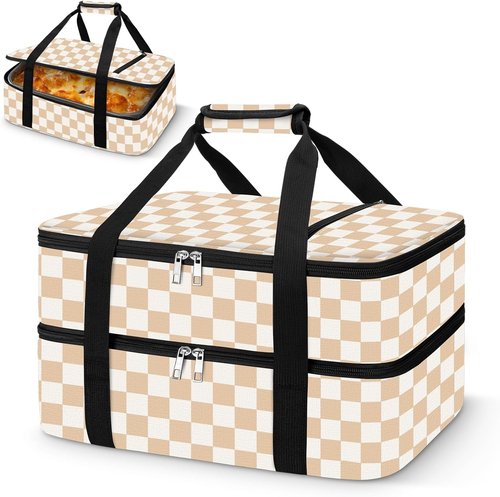 Coobiiya Insulated Casserole Carrier - Keeps Food Hot or Cold | Portable Tote Bag for 9" x 13" Dishes