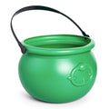 JOYIN 7.5'' St. Patricks Day Green Cauldron, Plastic Lucky Leprechaun Pot, Candy Kettle Bucket & Basket for St. Patricks Day, Mardi Gras, Halloween Party Decoration Supply Accessory