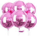 PartyWoo Pearl Pink Foil Balloons - 22 Inch Jumbo Round Mylar Balloons for Baby Showers & Birthdays