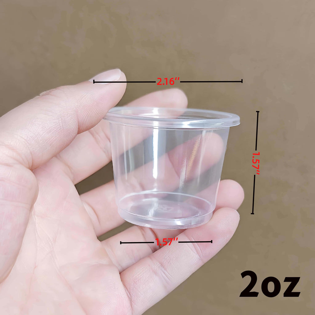 Cynohesta Tiny Disposable Small Plastic Cups Mini Communion Jello Sample Tasting Little Shot Glasses Clear Cup 1 1.5 2 3 oz (500, 1.6OZ)