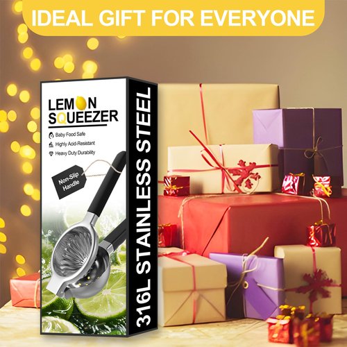 Premium 316L Medical-Grade Stainless Steel Lemon Squeezer - Baby-Safe Citrus Juicer, Heavy-Duty Manual Lime Squeezer with Zero Heavy Metal Leaching