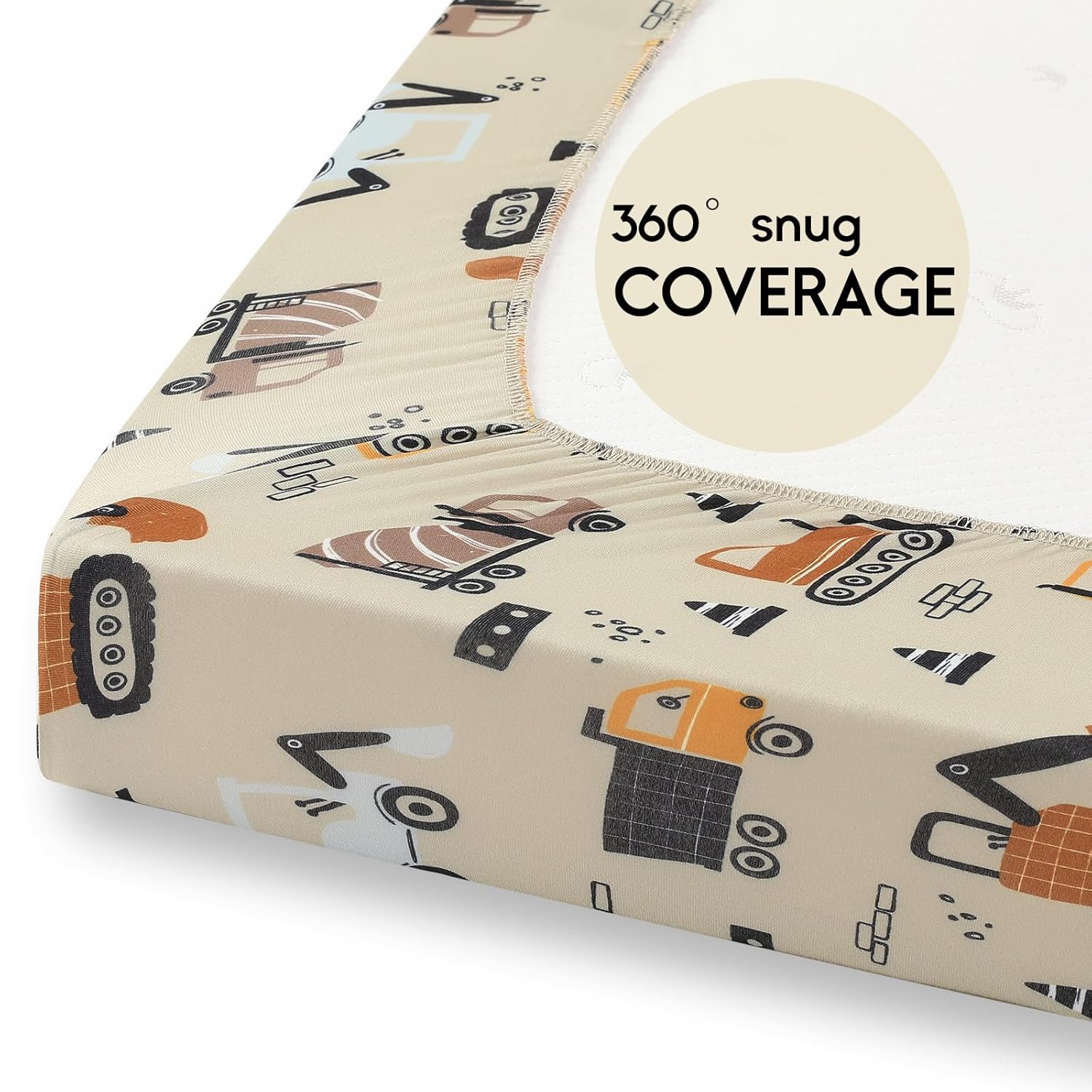 Yoofoss Fitted Pack and Play Sheets - Soft, Breathable Mini Crib Sheets 2-Pack (Brown & Stripe)