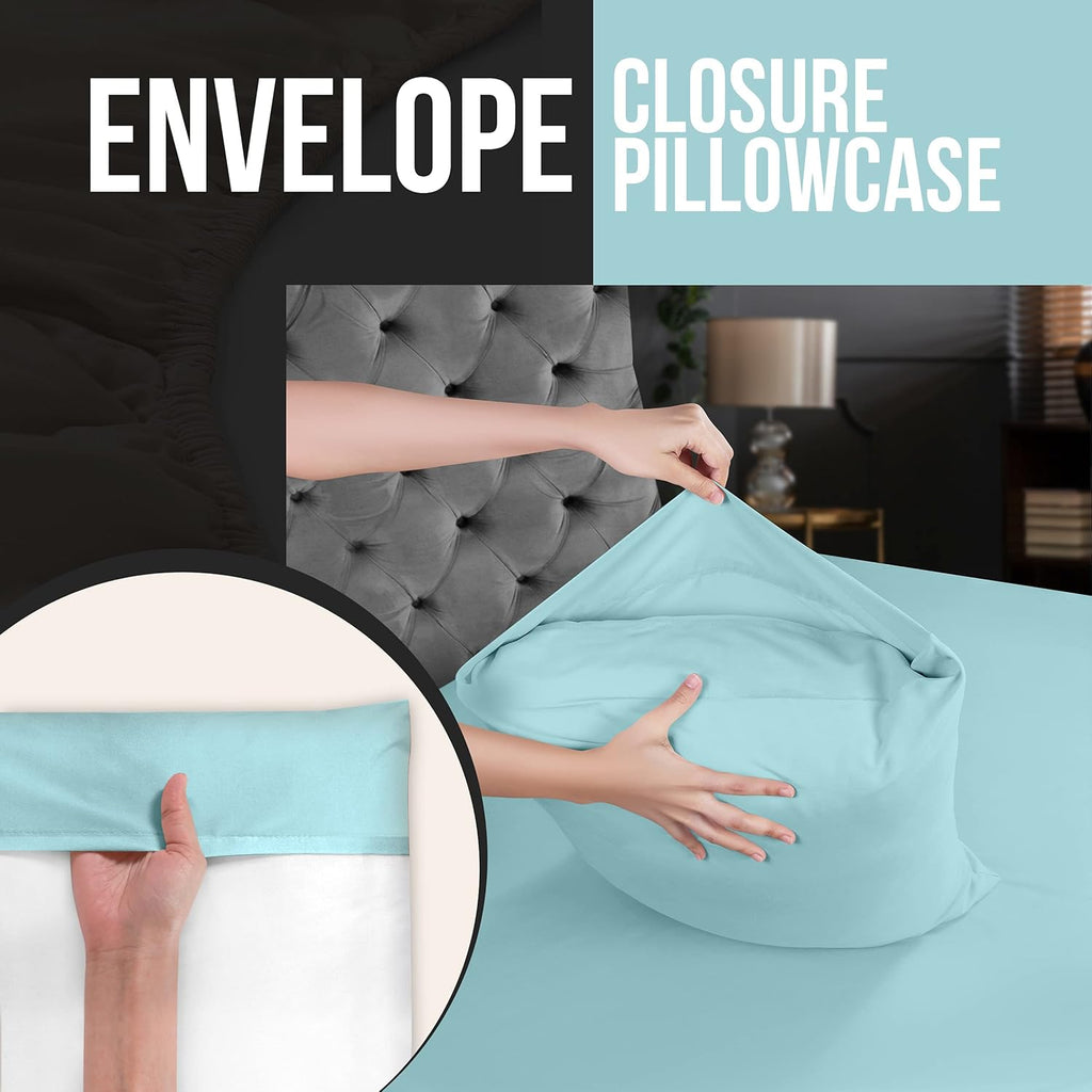 Utopia Bedding Queen Pillow Cases - Soft Brushed Microfiber - 12 Pack, Fade Resistant, Spa Blue 20x30 Inches