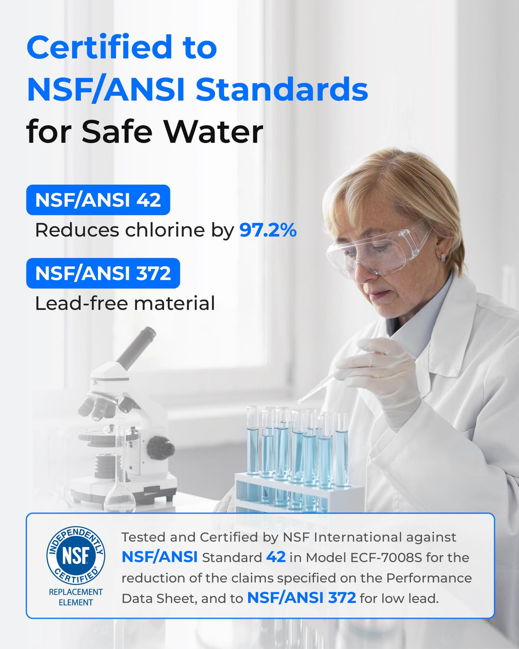 Waterdrop Faucet Water Filter, Compatible with All PUR® Water Filter Replacement for PUR® PLUS RF9999® Faucet Water Filter, NSF 42 Certified, 18-Month, 1800-Gallon, 6 Pack