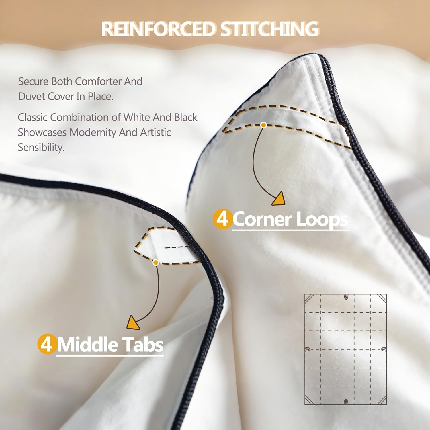 Skiennix Queen Size White Goose Down Fiber Comforter - Super Cozy & Soft All-Season Duvet Insert 90”x90”