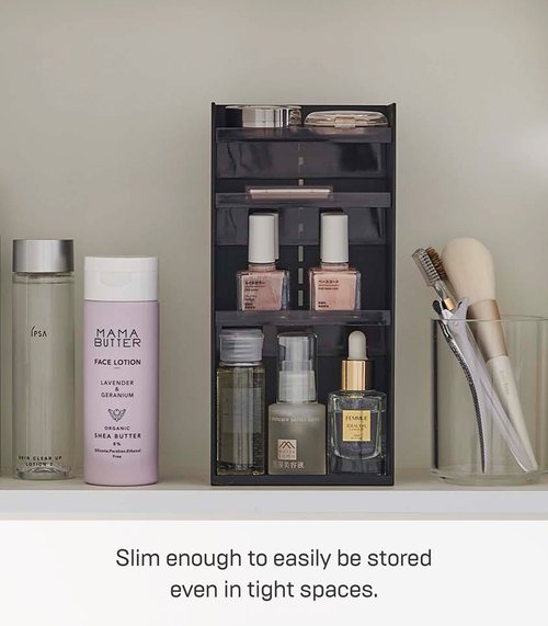 Yamazaki Home Tower Jewelry & Makeup Organizer, Standup Cosmetic Storage Box, Display Case - Flat - Abs Plastic