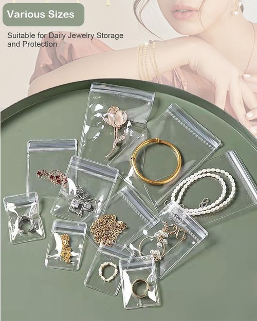 2 Pack 4 In 1 Acrylic Jewelry Organizers and Storage with 120 Portable Anti Tarnish Jewelry Bags, Clear Jewelry Box Organizer, Travel Jewelry Case for Earrings/Rings/Necklaces for Women Girls