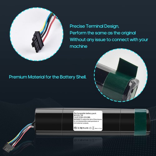 Szxtdzsw 14.4V 6500mAh Replacement for Neato Battery Compatible with Neato D3 D4 D5 D6 D7 Robotic Vacuum Cleaners,Part Number: 945-0225, Black