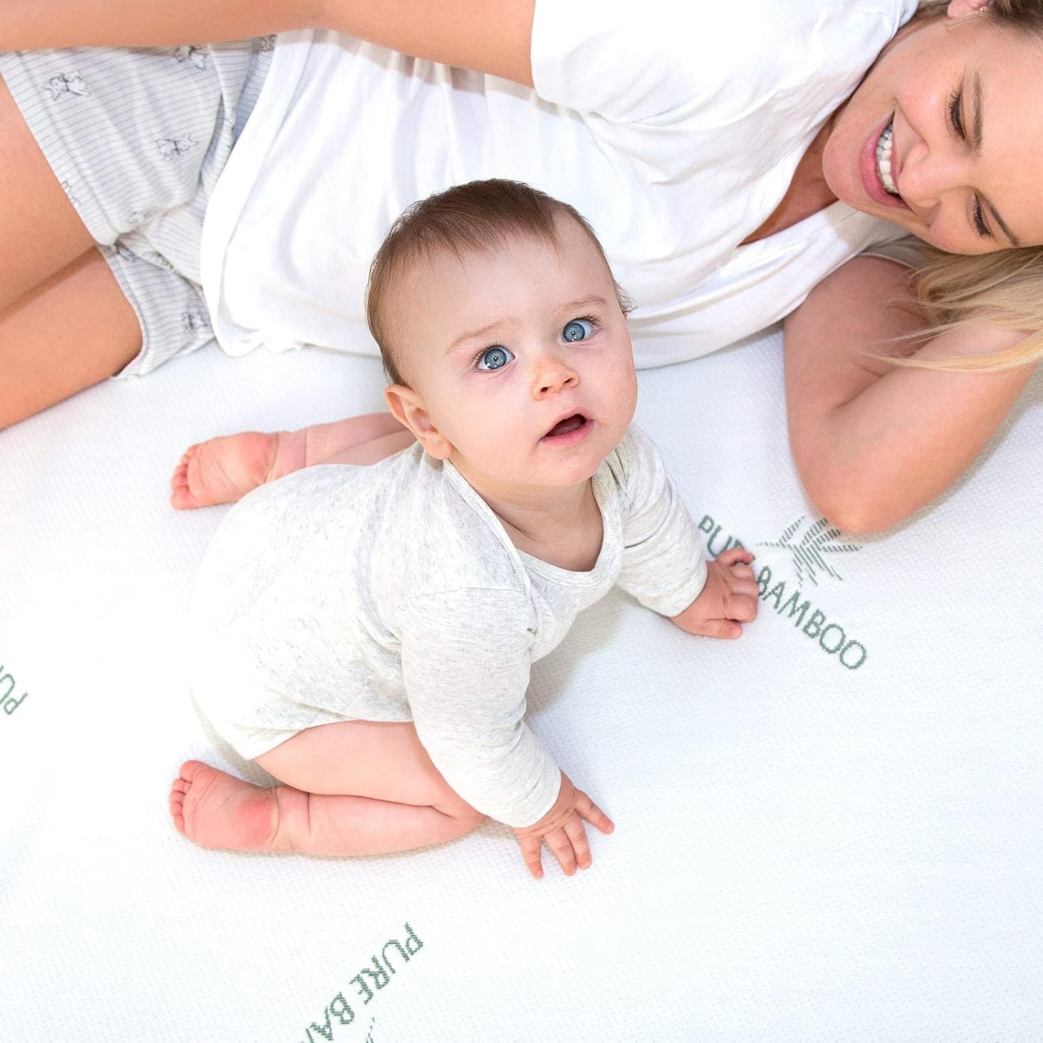 PURE BAMBOO Queen Mattress Protector - Waterproof, Breathable & Noiseless Cover for Moisture & Stain Protection