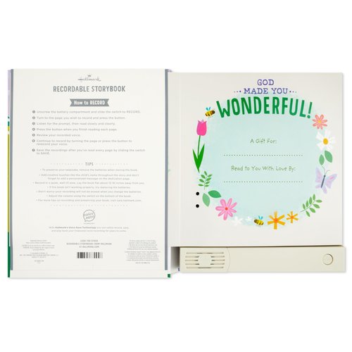 Hallmark Recordable Book for Children (God Made You Wonderful) Easter Basket Stuffers