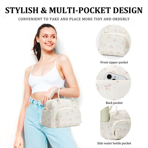 MEXS Insulated Lunch Bag for Women Men Large Reusable Lunch Box Adult Leakproof Portable Cooler Tote Bags for Work Picnic