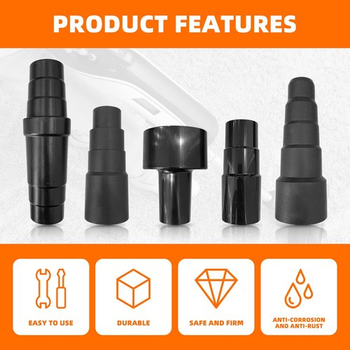 10 Pcs Universal Shop Vac Vacuum Hose Adapter Reducer Attachment Set Converter, 1-1/4 Inch to 1-3/8 Inch to 1-1/2 Inch, Reducer 32mm to 35mm; 32mm to 38mm, 32mm to 45mm, 1 3/8 inch to 1 1/4 inch