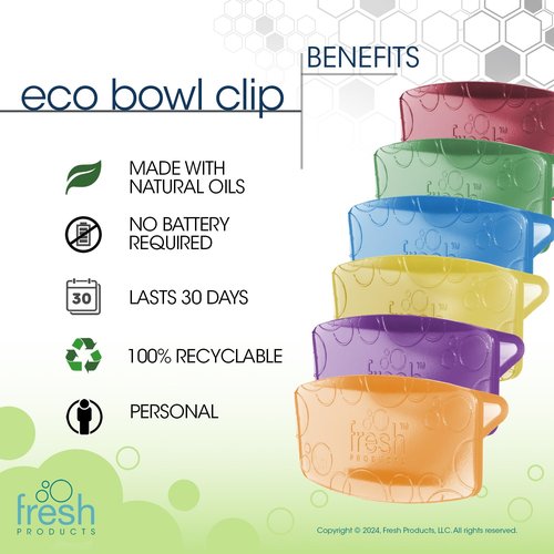 Fresh Products Toilet Bowl Eco Bowl Clip 2.0 Toilet Bowl Air Freshener - Sample Pack (8 Scents)
