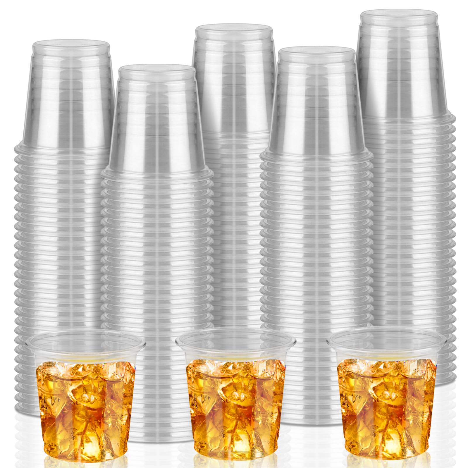 GGOLDMER 600 Pack 2oz Plastic Shot Glasses - Disposable Shot Glasses Mini Shot Cups for Wedding, Holiday, Party, 2 oz Shot Cups for Beer, Vodka, Whiskey, Tequila, Snacks (Clear)