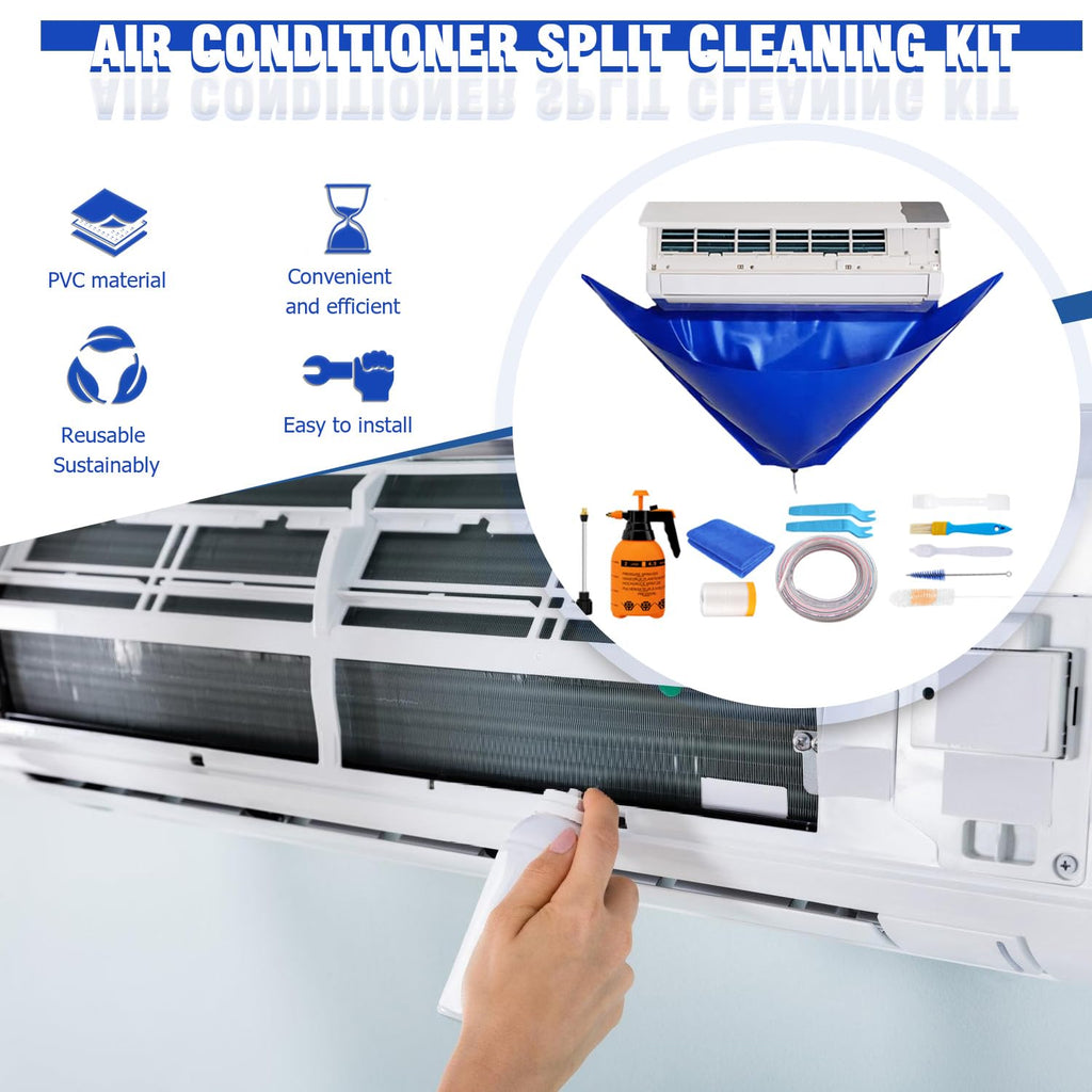 BOJACK Mini Split Cleaning Bag Kit with 2L High Pressure Sprayer, Air Conditioner Cleaning Kit, Air Duct Cleaning Kit, AC Cleaning Bag Fits Systems 38in - 48in Long