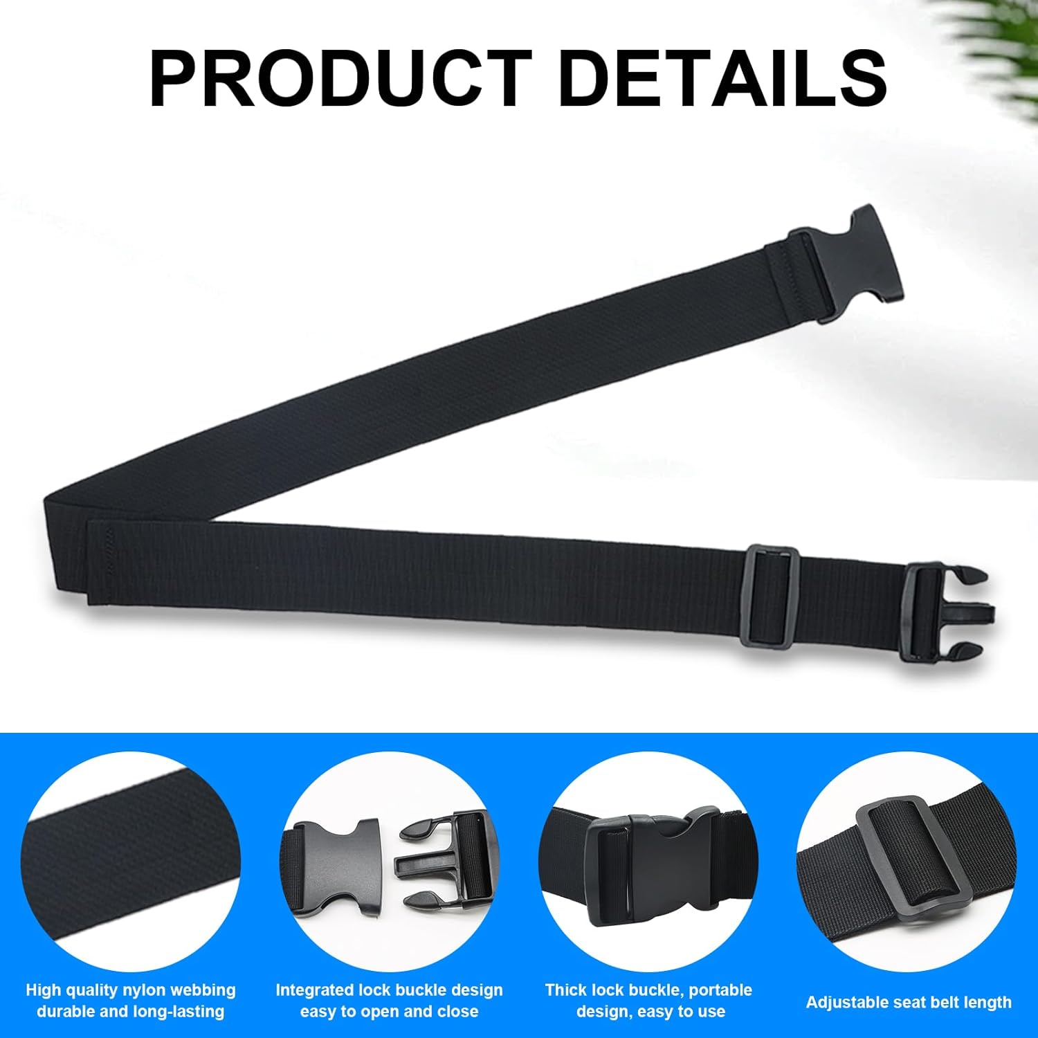 Wheelchair Safety Belt 60" Adjustable Length Wheelchair Safety Harness Anti-Fall Wheelchair Seat Belt Restraints Safety for Elderly, Adults, Child