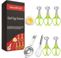 Skiennix Quail Egg Scissors Set - Stainless Steel Egg Yolk Separator & Cutter for Quick Breakfast Prep | 5-Piece Set