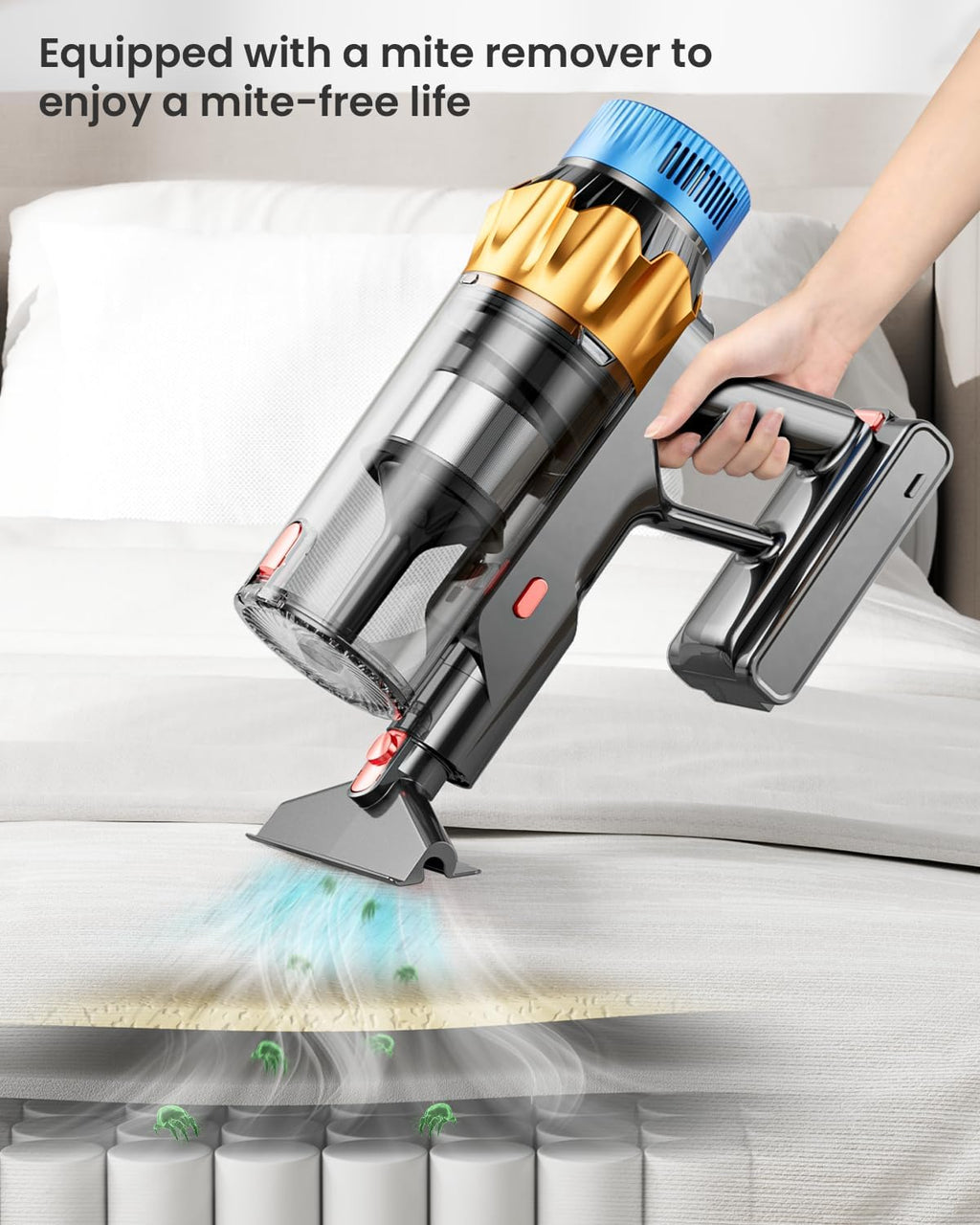 Skiennix Cordless Vacuum Cleaner - 650W, 55KPA Suction Power, 70 Minutes Runtime | Lightweight & Self-Standing for Home, Carpet & Pet Hair
