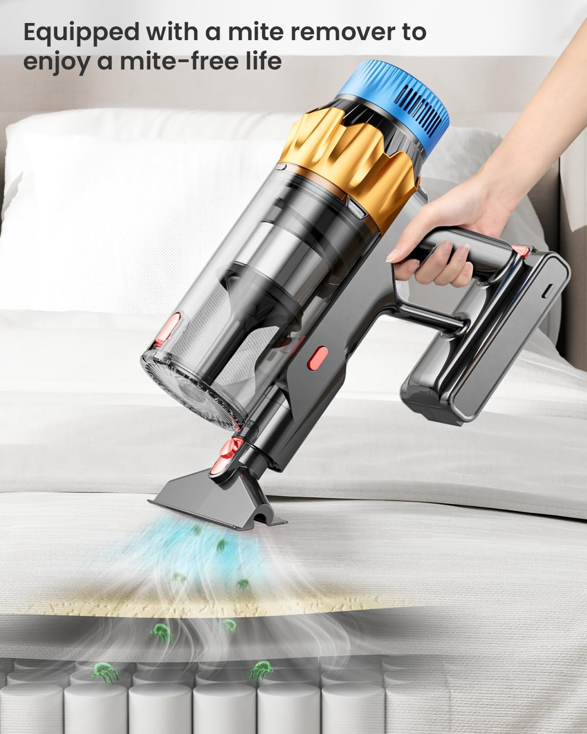 Skiennix Cordless Vacuum Cleaner - 650W, 55KPA Suction Power, 70 Minutes Runtime | Lightweight & Self-Standing for Home, Carpet & Pet Hair