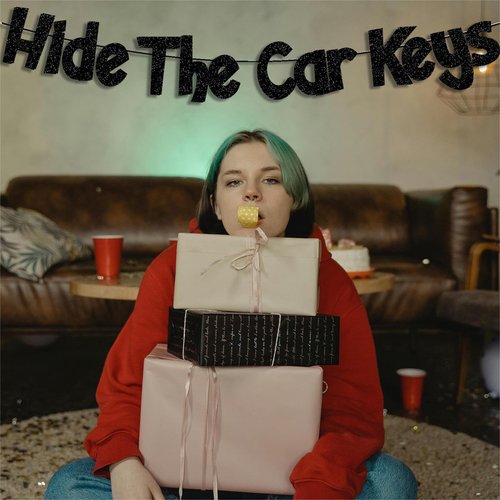 Hide The Car Keys Banner,Pre-Strung Glitter Black Happy 16th Birthday Banner,15th and 16th Funny Birthday Party Decorations for Boys Girls 16 Year Old,Sweet Sixteen Party Supplies Gifts Ideas