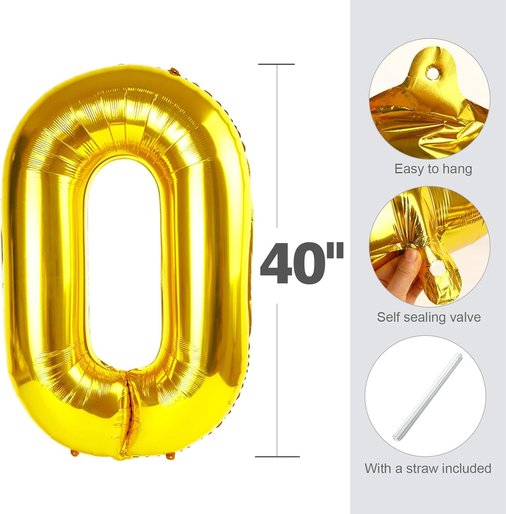 27-Inch Gold Number Balloons by [Brand Name] - Perfect for Birthday, Wedding, and Graduation Celebrations