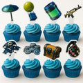 Video Game Cupcake Toppers For Boys Battle Royale Birthday Cake Topper Gamer Cupcake Toppers - 16PCS