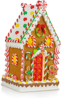Moments In Time Gingerbread Village House - Handcrafted 13.78”H Christmas Decoration with LED Lights