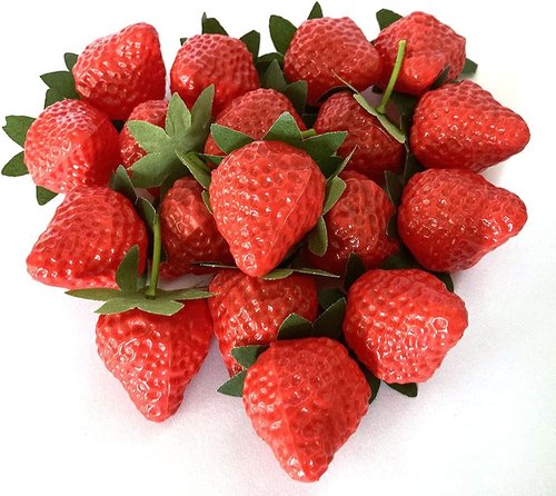 Aliotech 18PCS Realistic Artificial Red Strawberries - Lifelike Home Kitchen Decoration Props