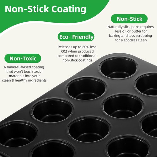 11-Piece Nonstick Baking Pans Set by [Brand Name] - Professional Carbon Steel Bakeware | Dishwasher Safe, Oven Safe to 450°F (Black)