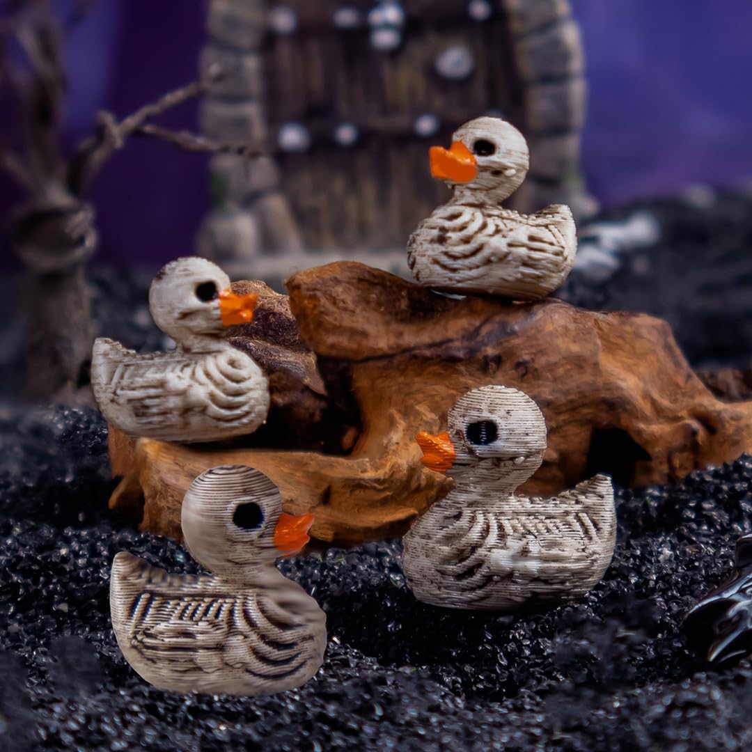Skiennix Mini Duck Skeleton Figurines - 50Pcs Halloween Decor for Spooky Scenes & Parties