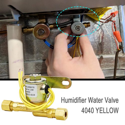 Humidifier Water Solenoid Valve 4040 10006735 for Aprilaire Whole House Humidifier 400 400M 500 500M 600 600M 558 550A 550 568 560A 700M 768 760A 760 | 24 Volts | 2.3 Watts | 60 HZ-Yellow by TOMOON