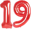 Red Number 19 Balloon - 40-Inch Foil Birthday Decoration for Men & Women | Perfect for Parties & Celebrations
