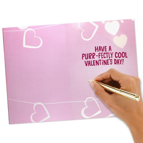 Hallmark Pink Sunglasses Cat Valentine's Day Card with Light and Sound (Luv Mew) for Kids, Teens, Friends