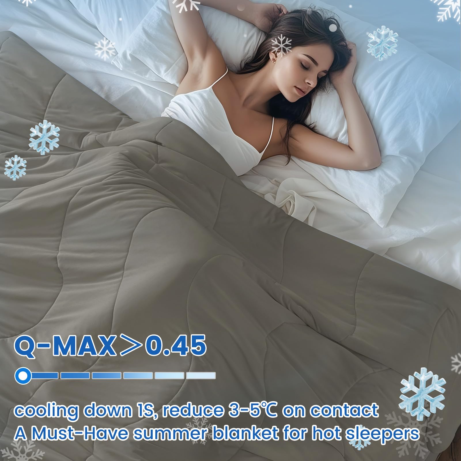 PHF Soft Cooling Blanket King Size for Hot Sleepers and Night Sweats,Cozy Breathable Blanket, Q-MAX>0.45 Absorb Body Heat & Dual-Sided Cool Design, Ideal Gift, Charcoal, 108"x90"